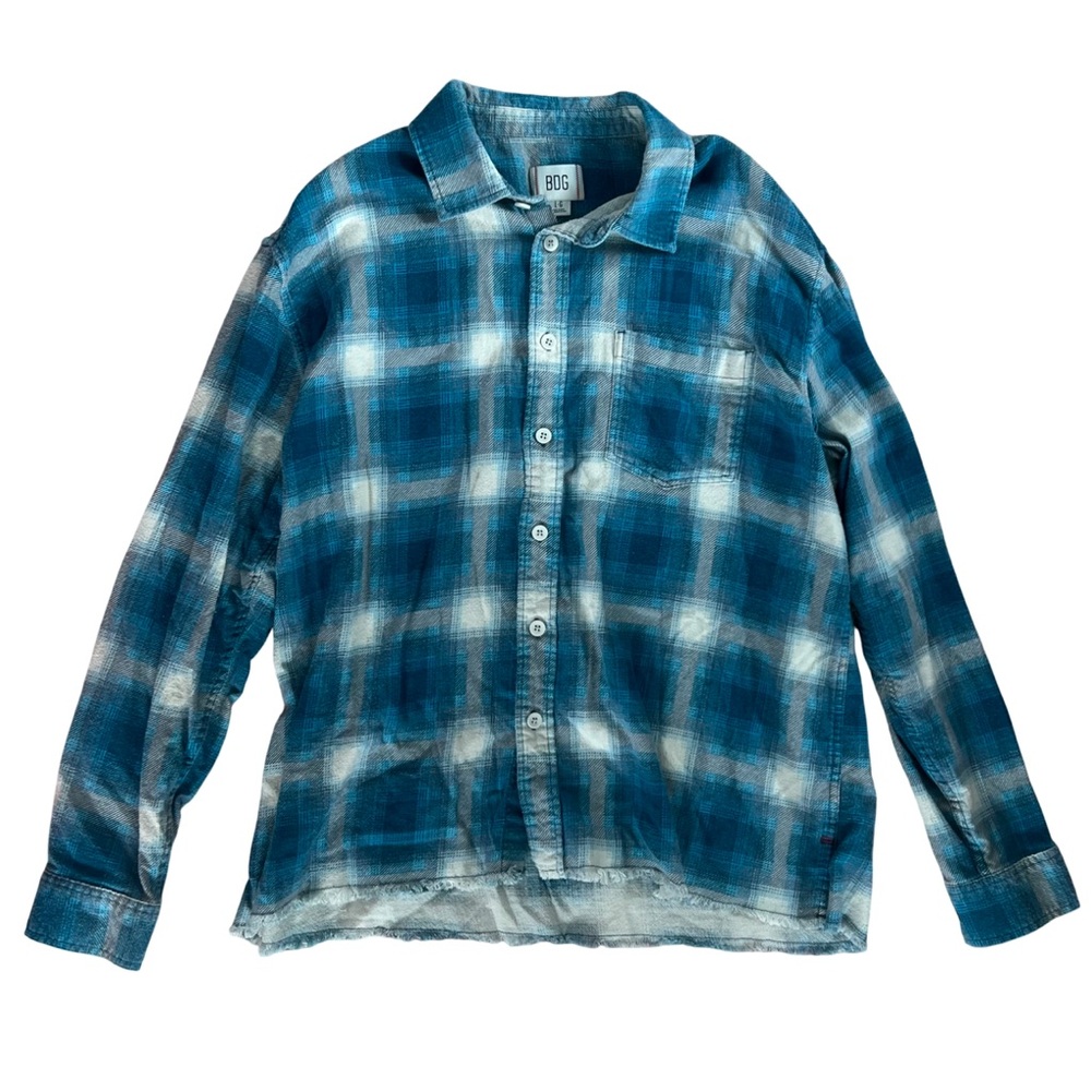 BDG Blue and White Plaid Men's Shirt